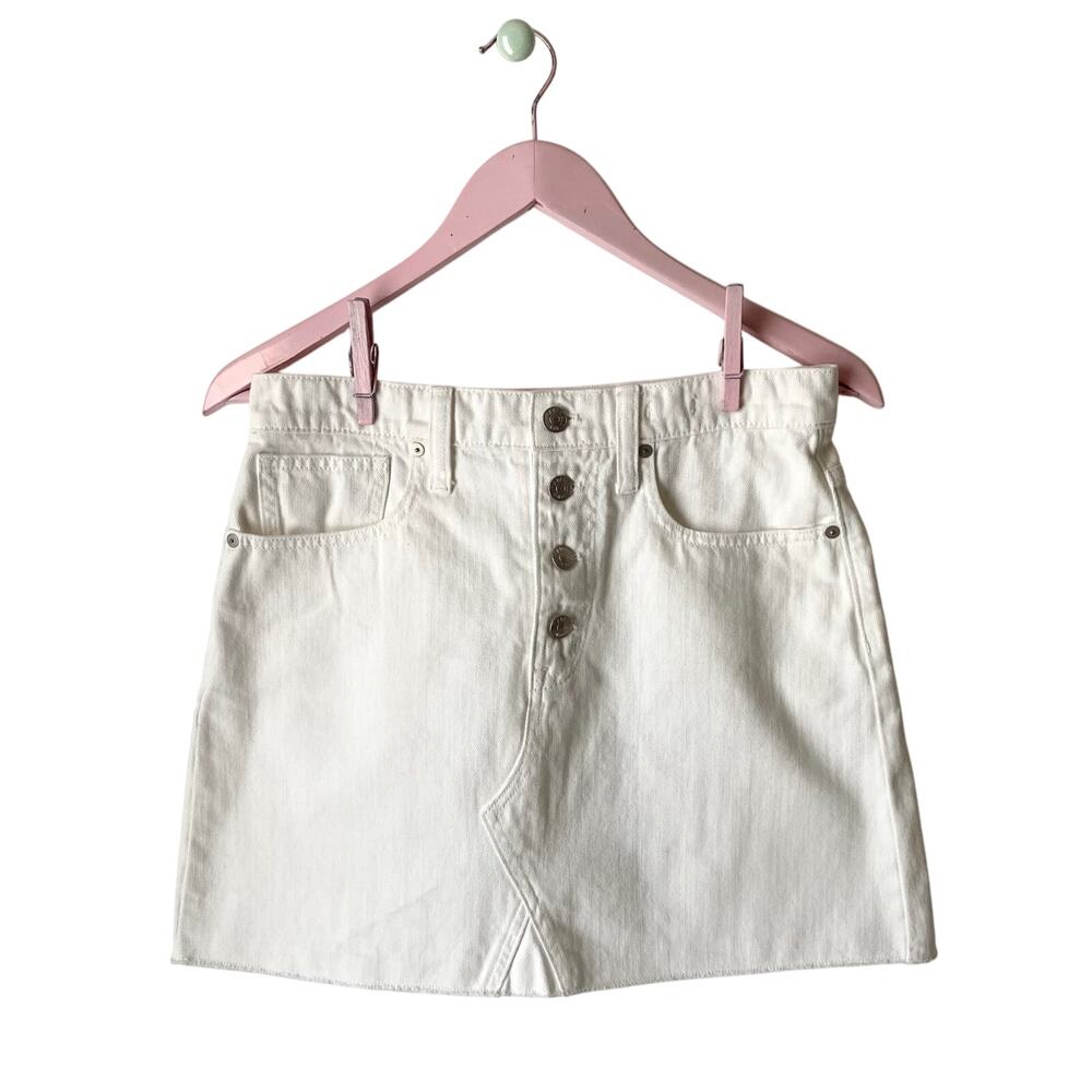 Madewell White Mini Denim Skirt